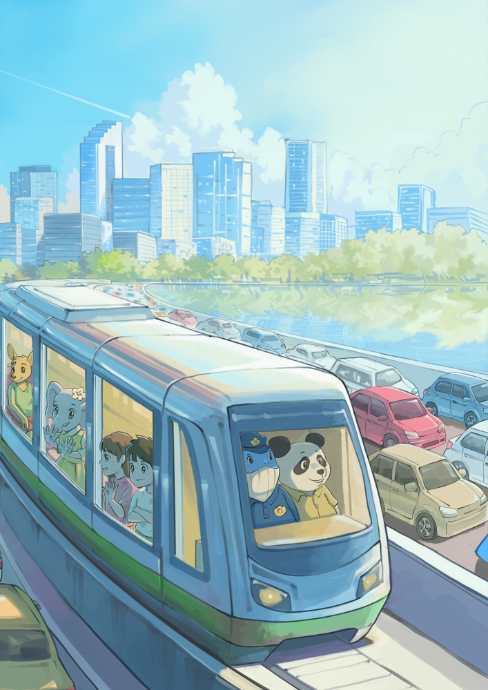 A bright illustrated neighbourhood from the world of People Power