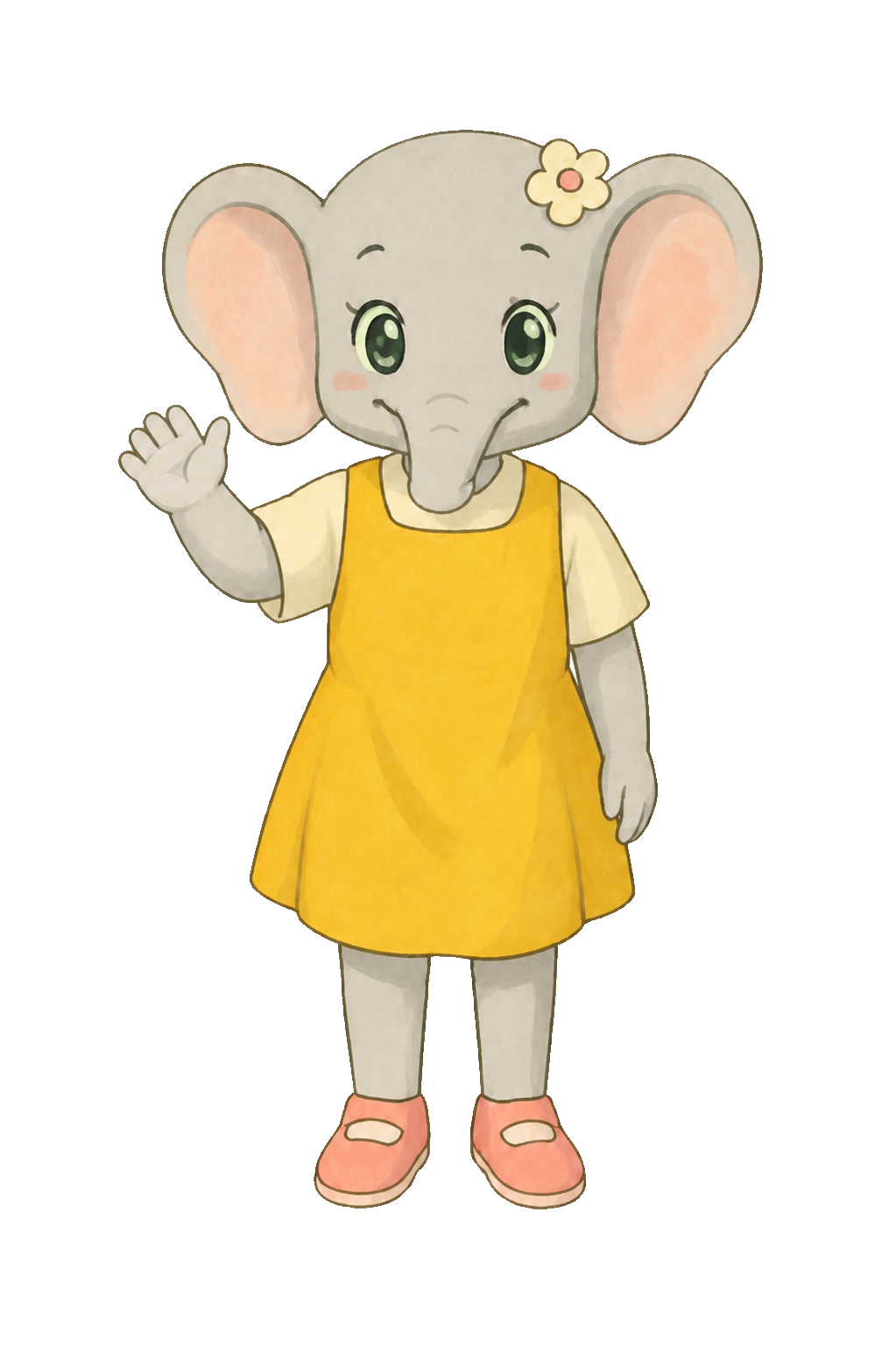 Flow the Elephant waving
